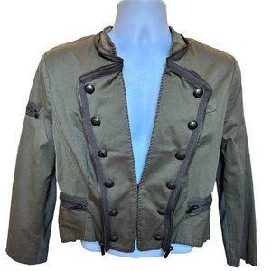 BCBG MaxAzria Lake Military Women Cropped Jacket